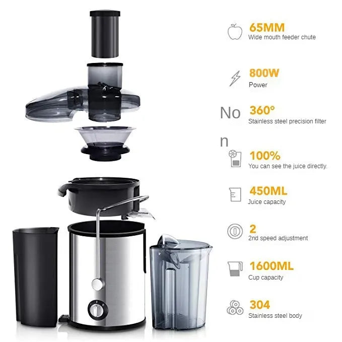 800W Stainless Steel Centrifugal Juicer